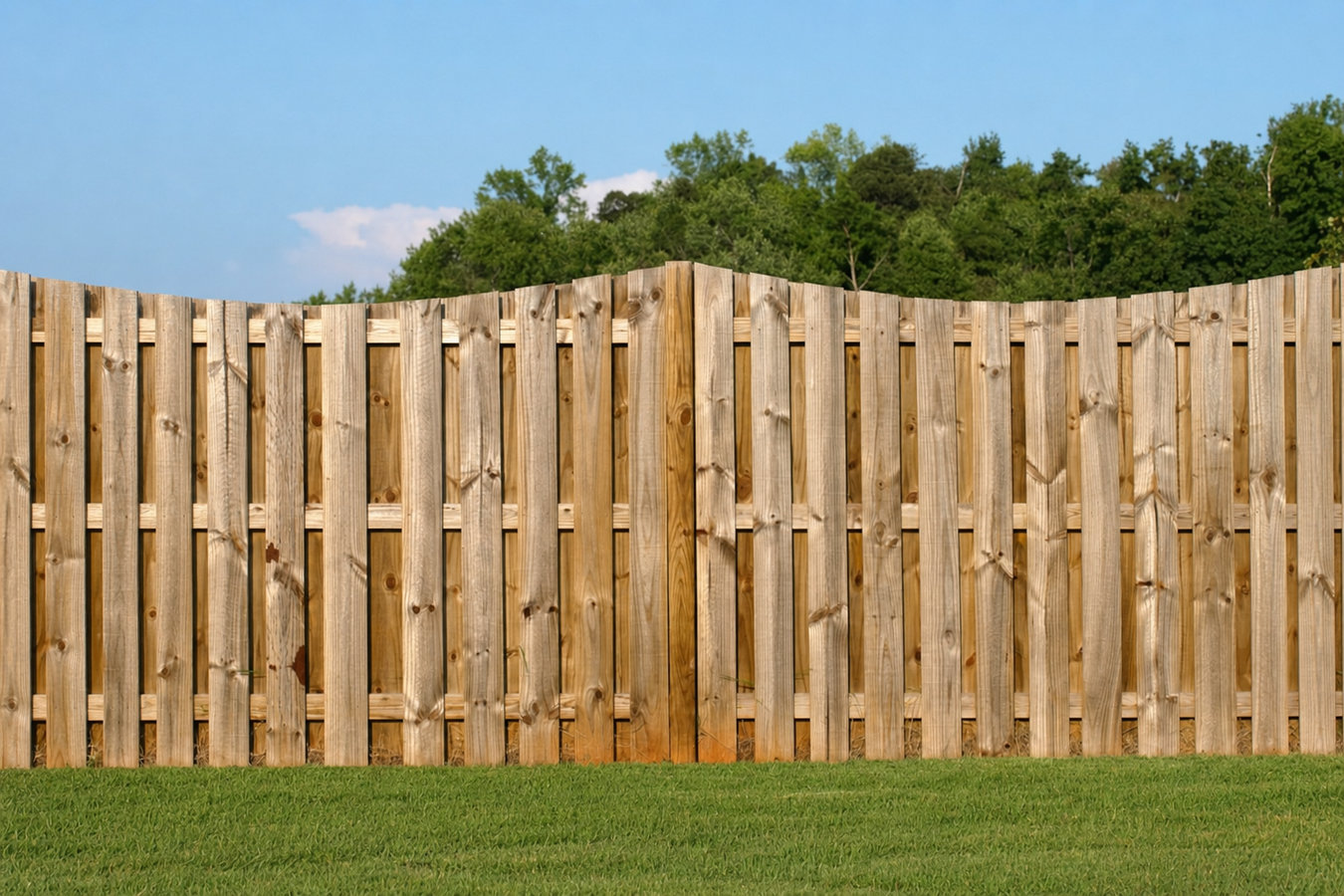 Wood fence installation